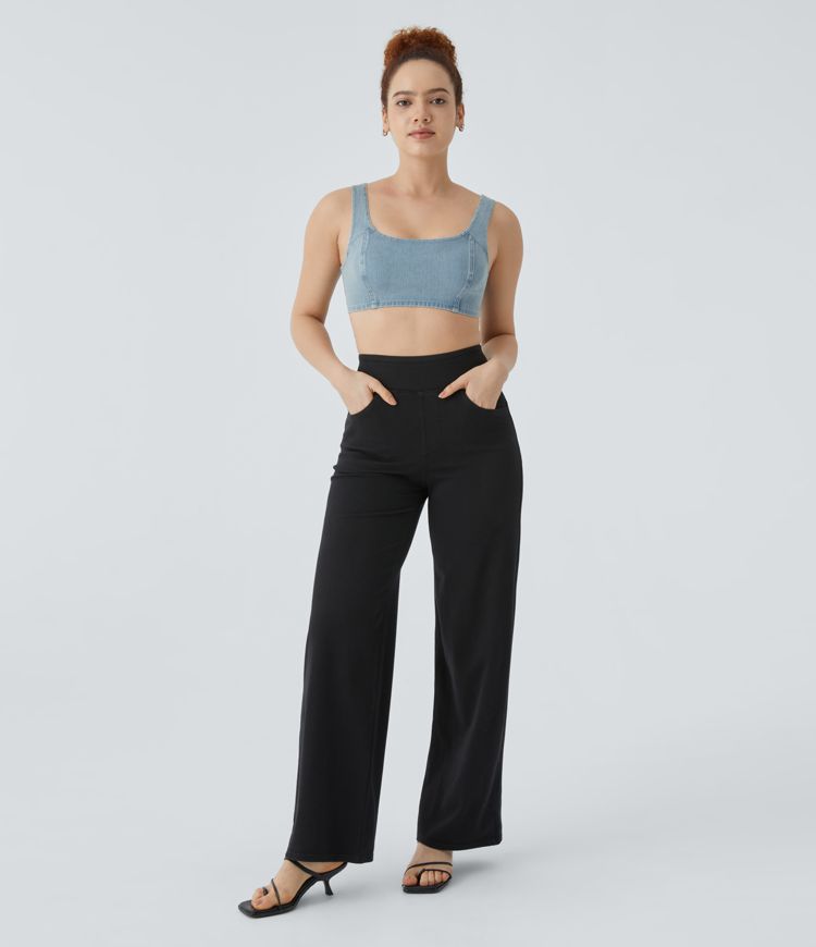 Halara Flex™ U Neck Denim Cropped Casual Tank Top