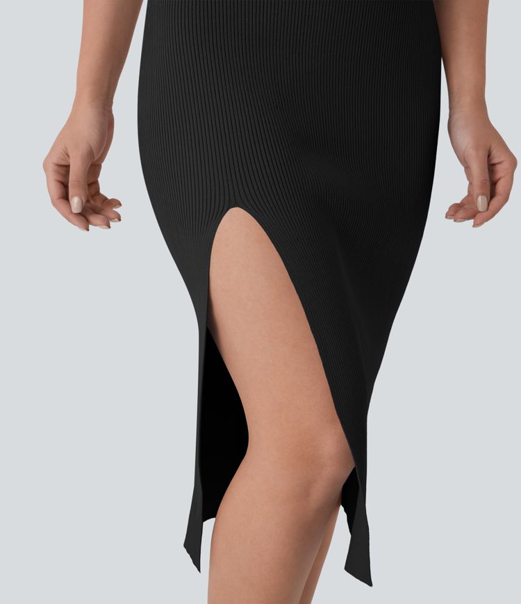 Bodycon Midi Slip Sweater Dress