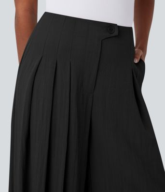 Halara Flex™ High Waisted Linen-Feel Work Wide Leg Pants with Pockets