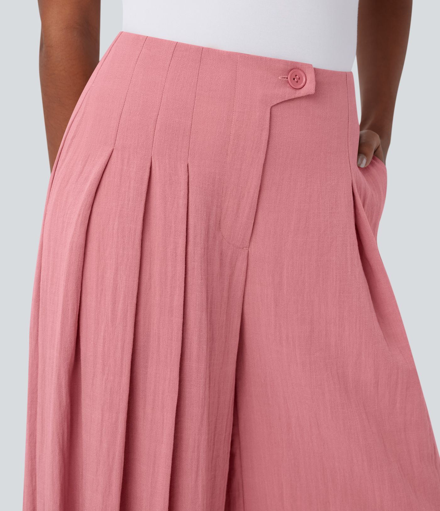 Halara Flex™ High Waisted Linen-Feel Work Wide Leg Pants with Pockets