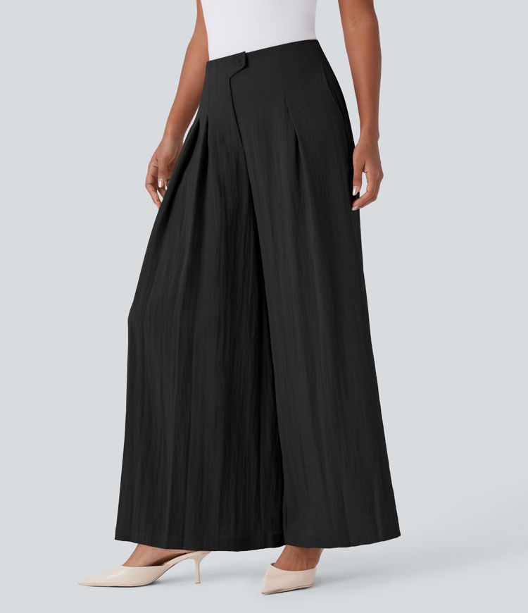 Halara Flex™ High Waisted Linen-Feel Work Wide Leg Pants with Pockets