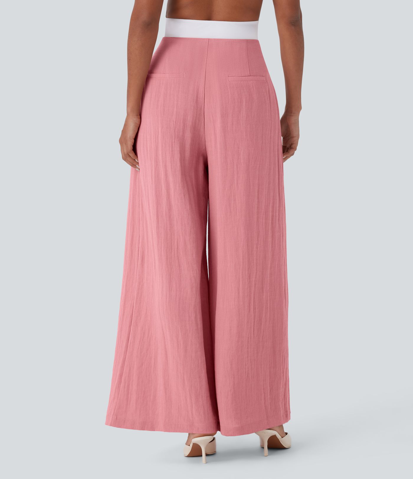 Halara Flex™ High Waisted Linen-Feel Work Wide Leg Pants with Pockets