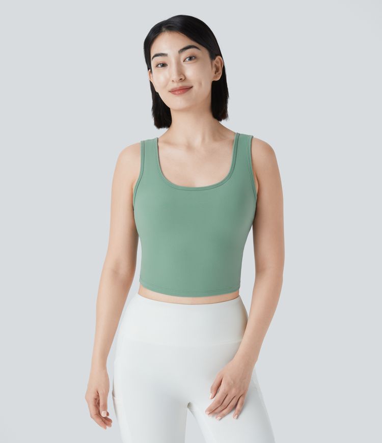 U Neck Crossover Barre Ballet Dance Tank Top A-C Cups