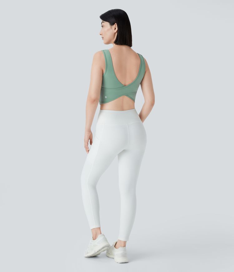 U Neck Crossover Barre Ballet Dance Tank Top A-C Cups