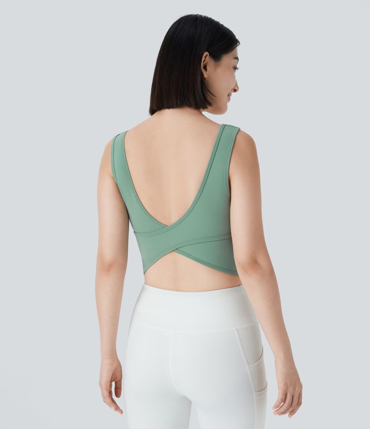 U Neck Crossover Barre Ballet Dance Tank Top A-C Cups