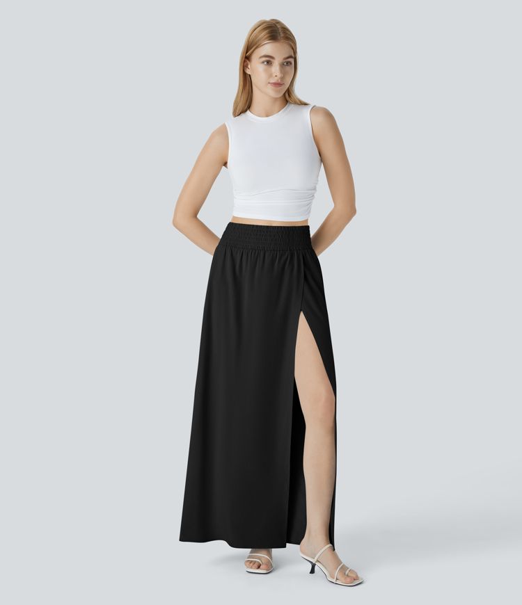 【CITYBREEZ】★ SLIT LONG SKIRT ★ 2 COLOR Matte Jersey Side-Slit Maxi Skirt | LaneBryant