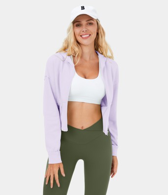 Sudadera con capucha informal de tejido waffle, con cremallera y corsé