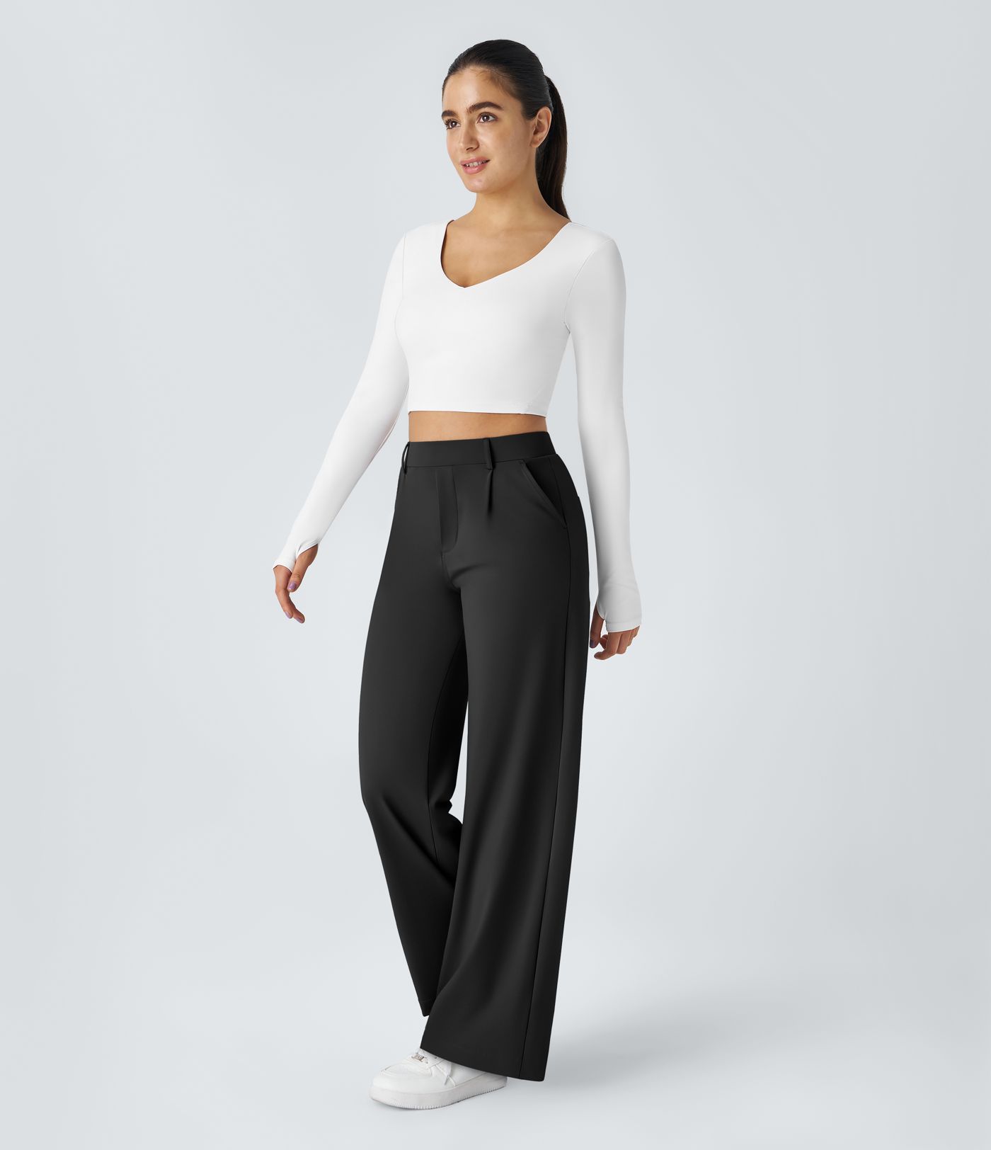Pantalon de travail coupe droite taille haute Halara Flex™ DayStretch avec poches