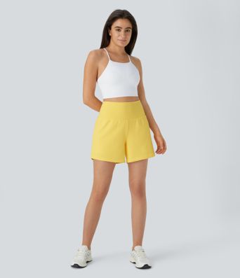 SoftlyZero™ Airy Super High Waisted 2-in-1  Cool Touch Yoga Shorts 5'' with Pockets-Longer Length