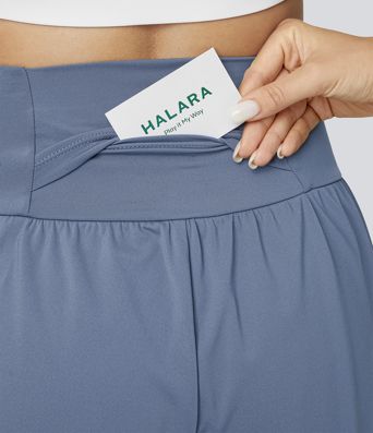 SoftlyZero™ Airy Super High Waisted 2-in-1  Cool Touch Yoga Shorts 5'' with Pockets-Longer Length