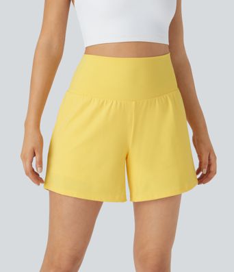 SoftlyZero™ Airy Super High Waisted 2-in-1  Cool Touch Yoga Shorts 5'' with Pockets-Longer Length