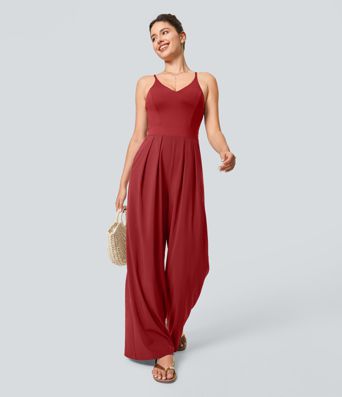 Breezeful™ Pocket Wide Leg Quick Dry Slip Women Long Jumpsuit