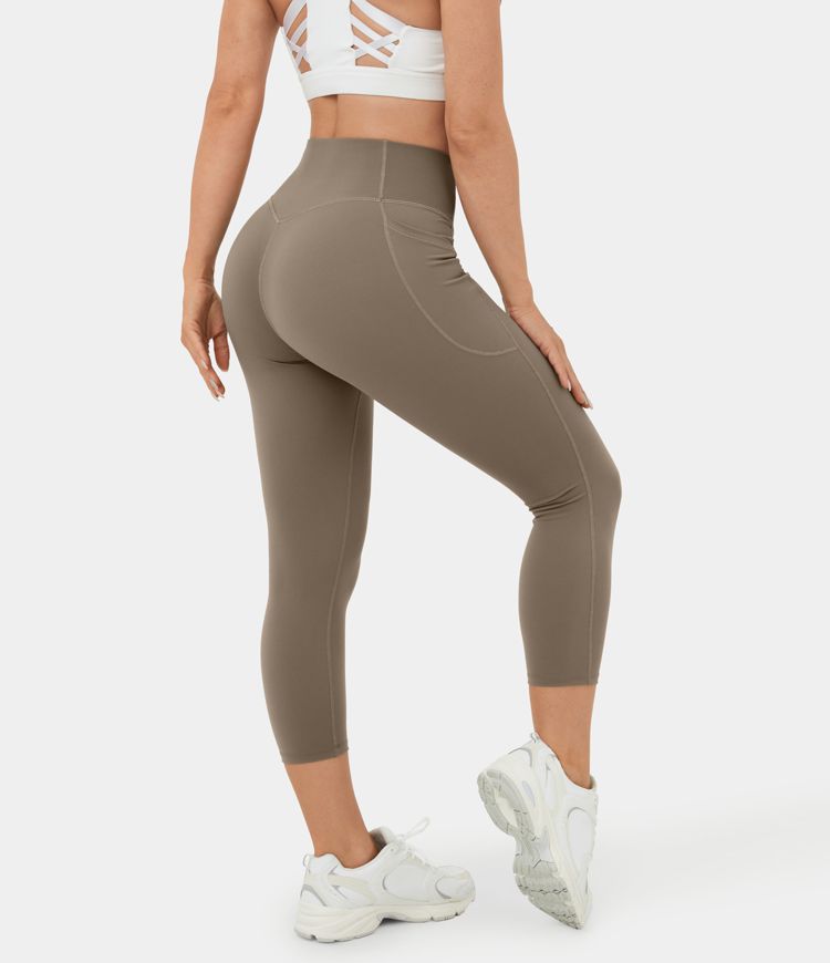 High-waist side pocket shaping training capri leggings