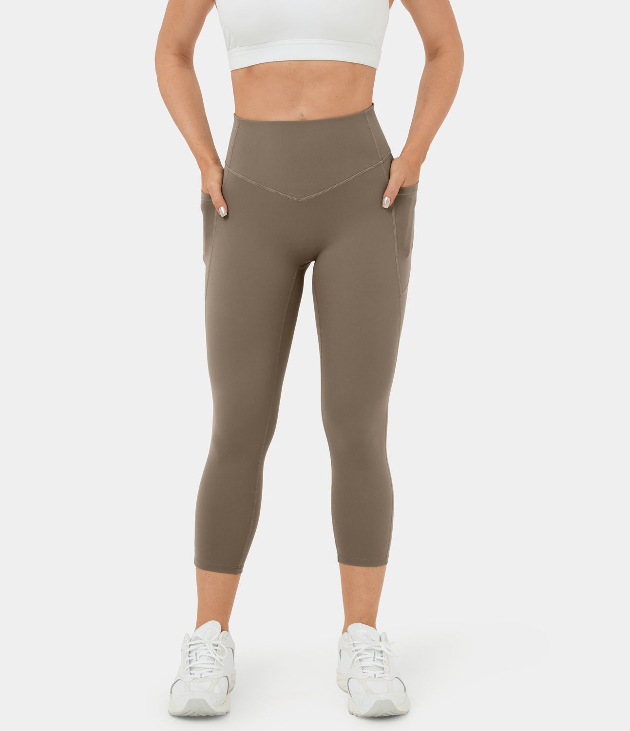 High-waist side pocket shaping training capri leggings