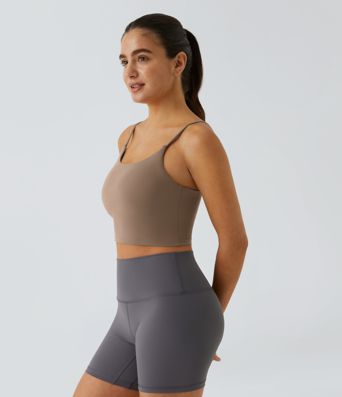 Basic Padded Workout Cropped Low Support Tank Top A-C Cups