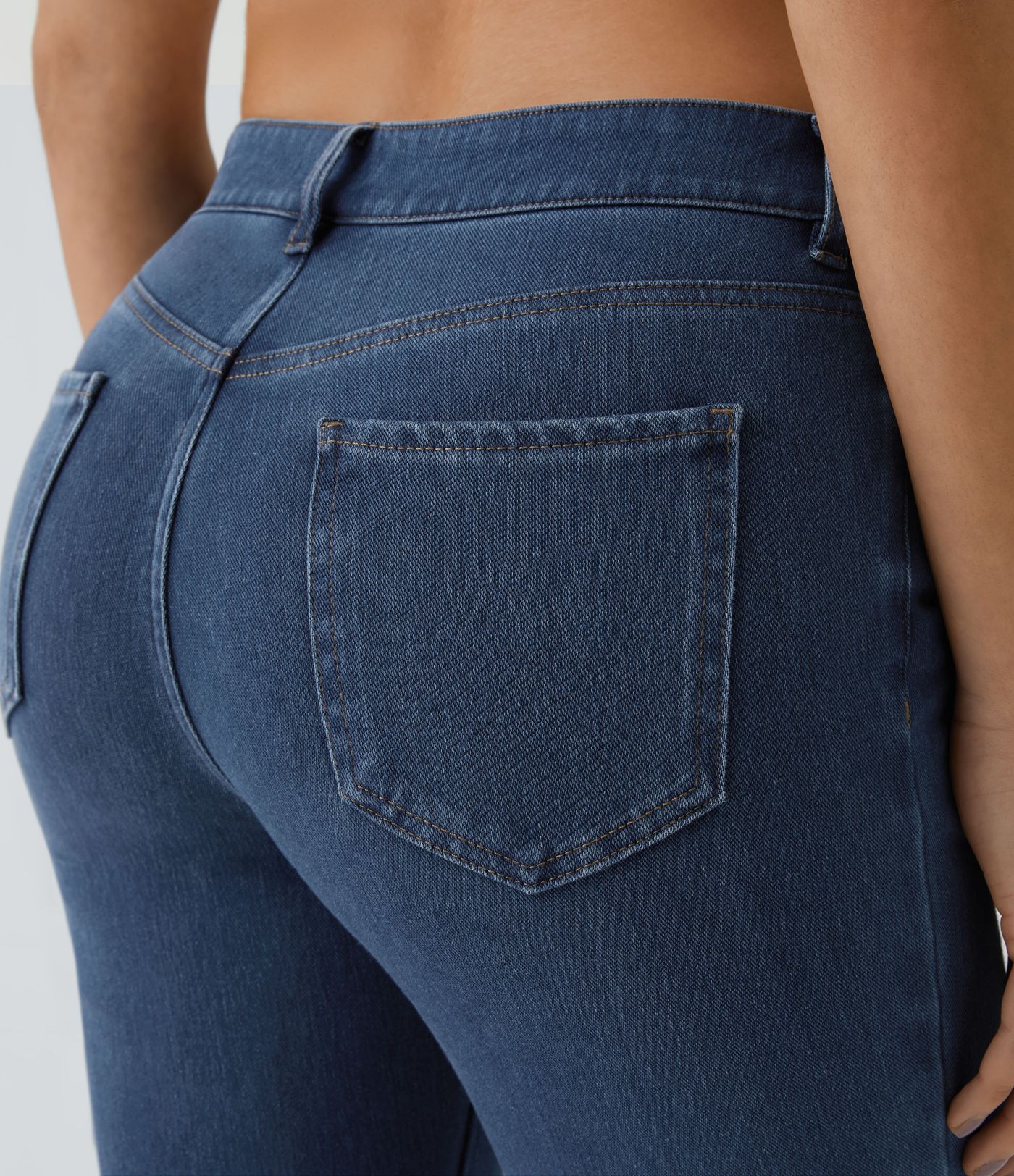 Halara Flex™ Jean Évasé Casual Taille Mi-haute Tricot Extensible Boutonnés Poches