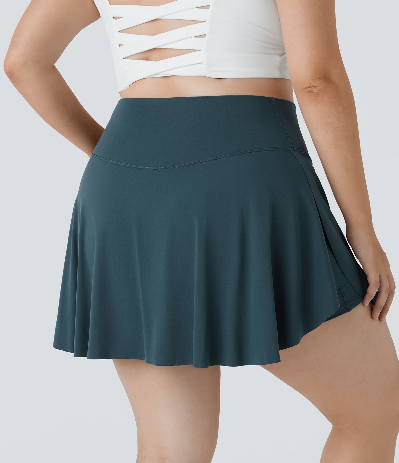 Everyday Softlyzero™ Airy Crossover Side Pocket 2-in-1 Cool Touch Tennis Plus Size Skirt-Lucid-UPF50+