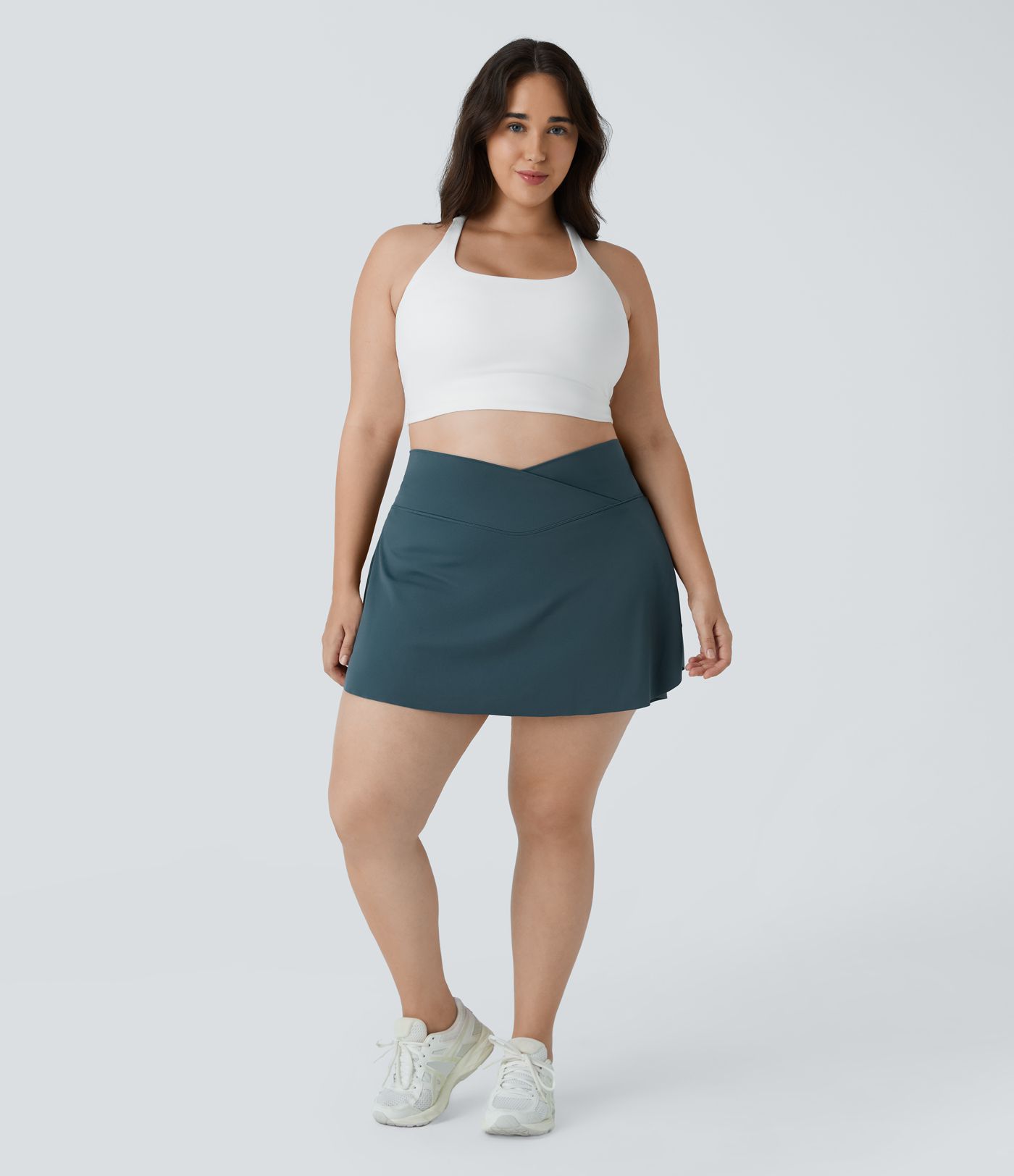 Everyday Softlyzero™ Airy Crossover Side Pocket 2-in-1 Cool Touch Tennis Plus Size Skirt-Lucid-UPF50+