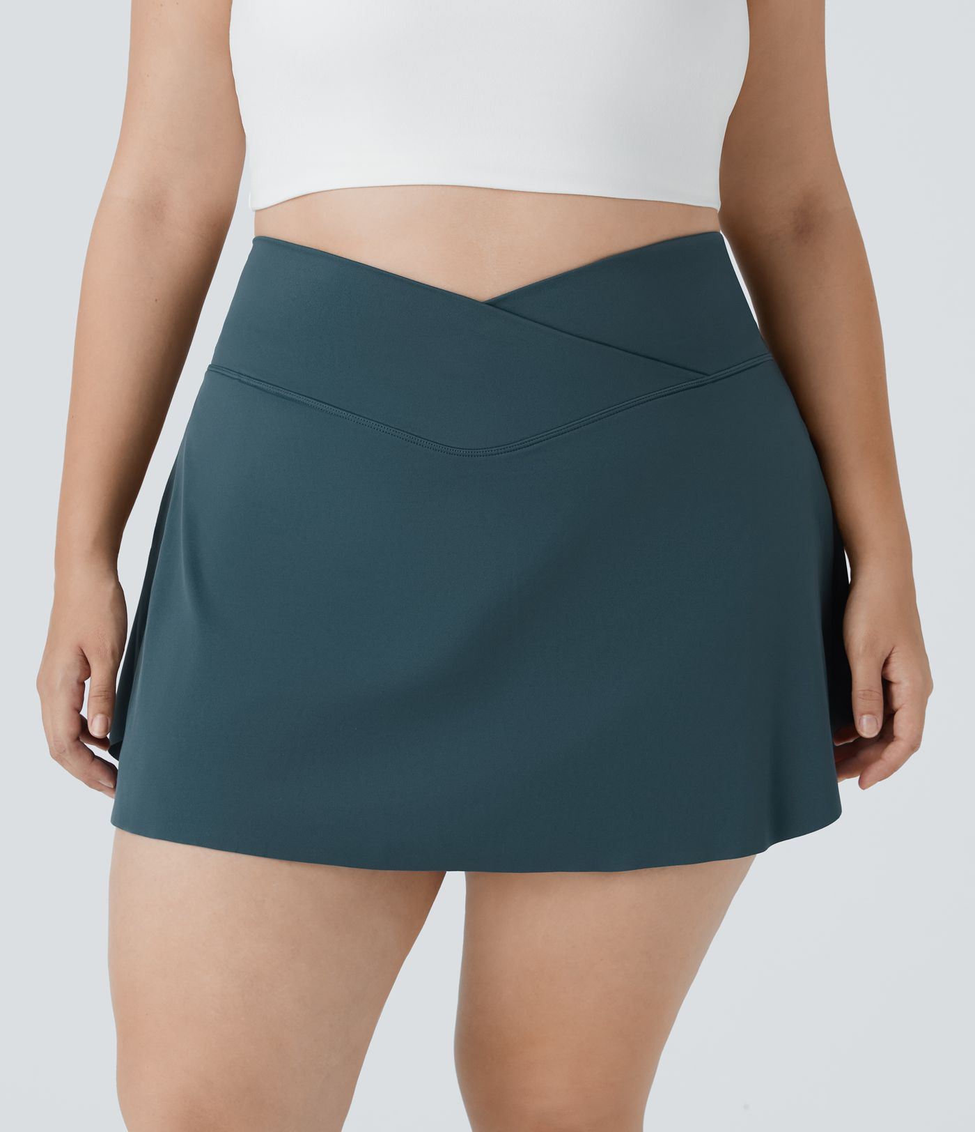 Everyday Softlyzero™ Airy Crossover Side Pocket 2-in-1 Cool Touch Tennis Plus Size Skirt-Lucid-UPF50+