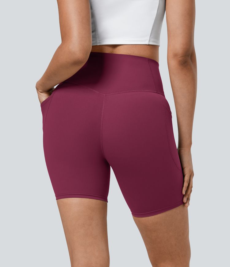 Halara UltraSculpt™ High Waisted Tummy Control Pocket Shaping Training Biker Shorts 7''