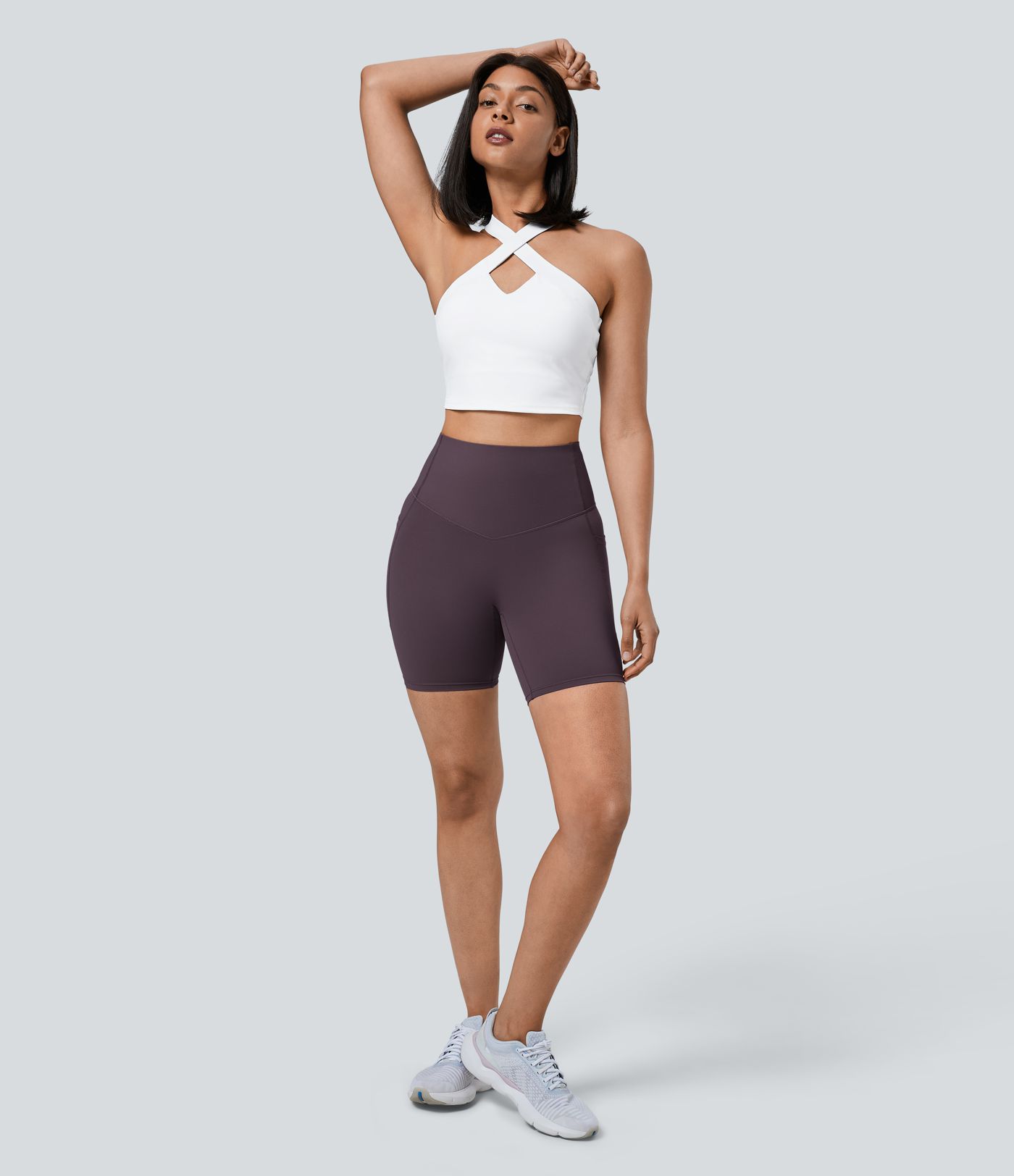 Halara UltraSculpt™ High Waisted Tummy Control Pocket Shaping Training Biker Shorts 7''