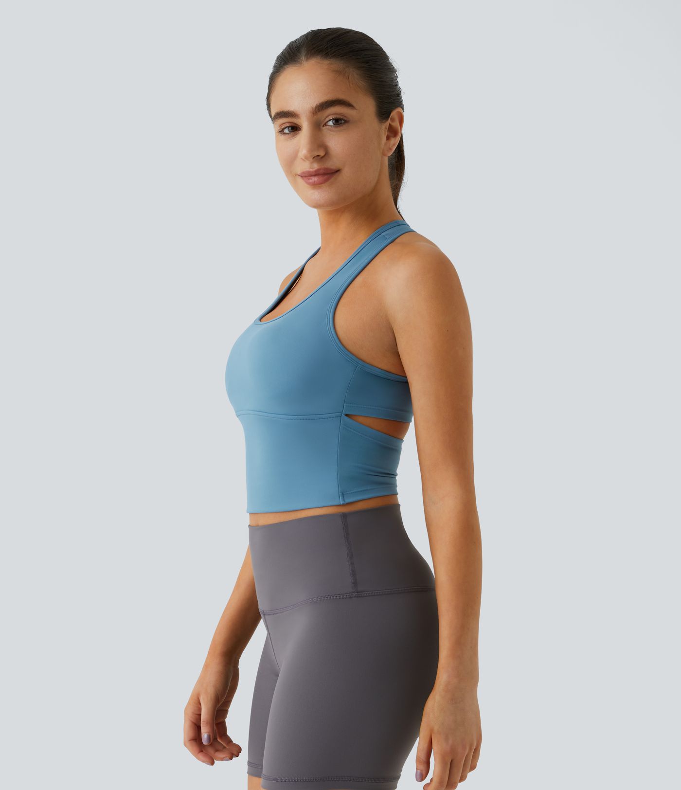 Softlyzero™ Plush U Neck Backless Racerback Cut Out Cropped Yoga Tank Top