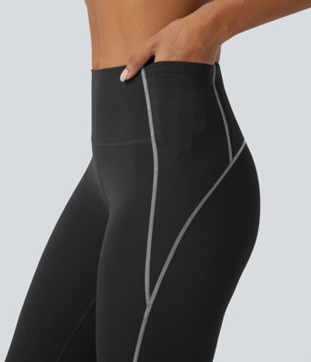 SpeedWave™ leggings 7/8 de talle alto con bolsillos, ribete reflectante y secado rápido para senderismo