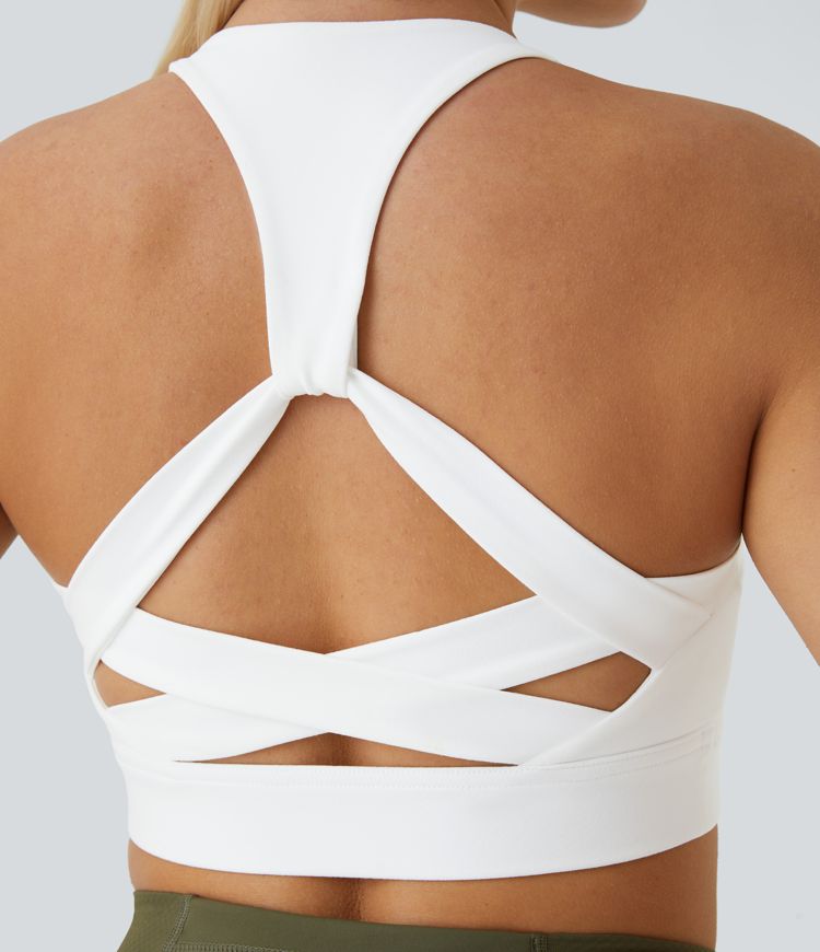 Low Support Backless Racerback Cross Yoga Sports Bra
