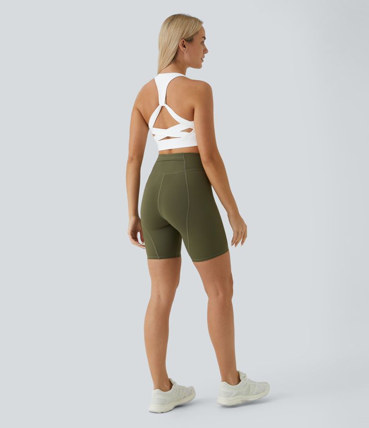 Low Support Backless Racerback Cross Yoga Sports Bra