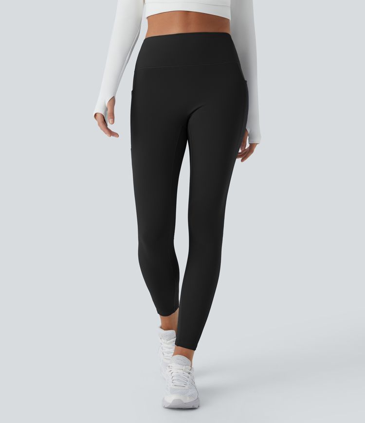 Softlyzero™ Plush Thermal High Waisted Side Pocket Skinny 7/8 Yoga Leggings