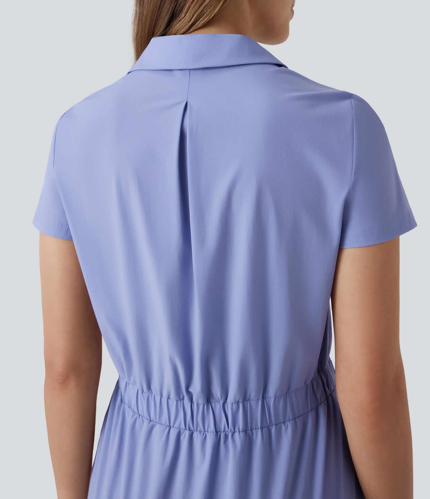 Mini Vestido deportivo senderismo resistente agua cuello V múltiple bolsillo