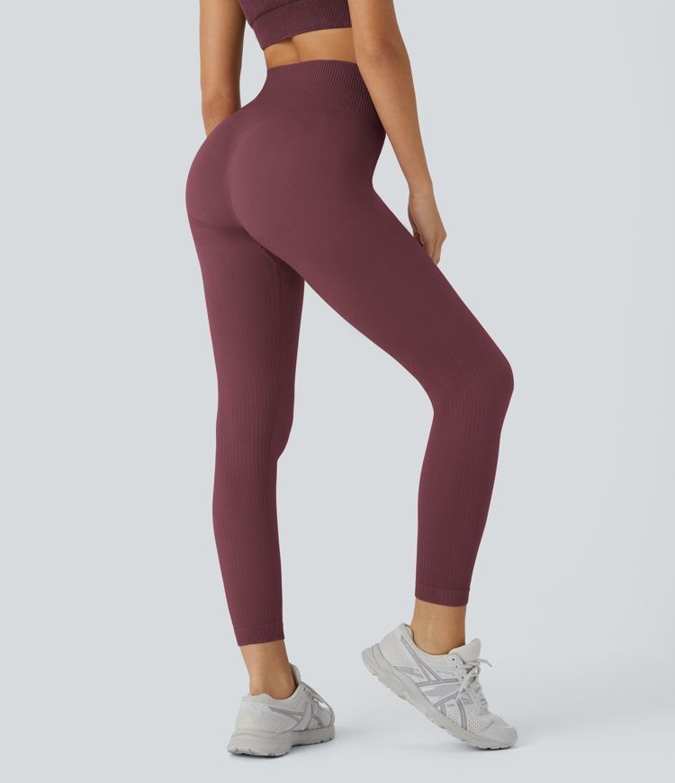 Seamless Flow High Waisted Tummy Control Butt Lifting Training 7/8 Leggings