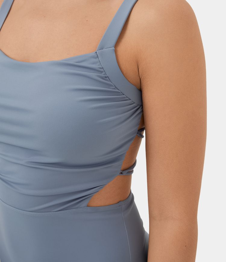 Миди bodycon рокля с набрана панделка в небрежен стил