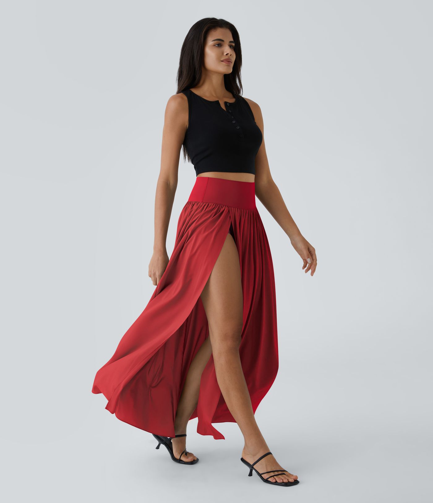 Breezeful™ High Waisted Split 2-in-1 Flowy Quick Dry Maxi Casual Skirt