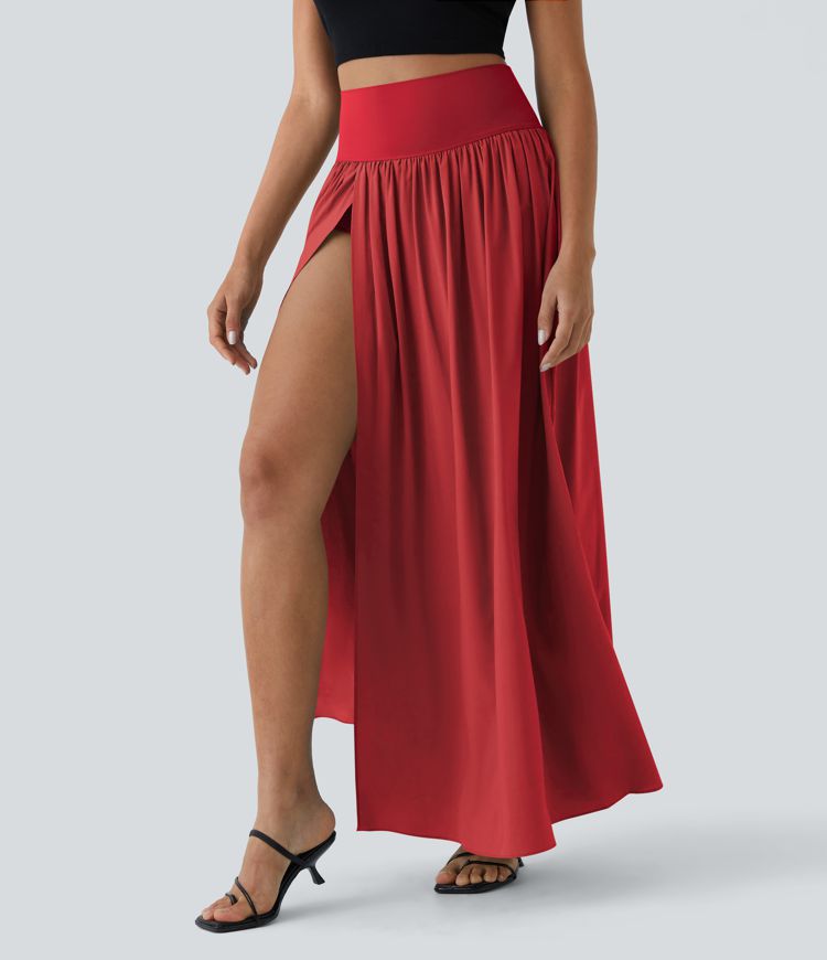 Breezeful™ High Waisted Split 2-in-1 Flowy Quick Dry Maxi Casual Skirt