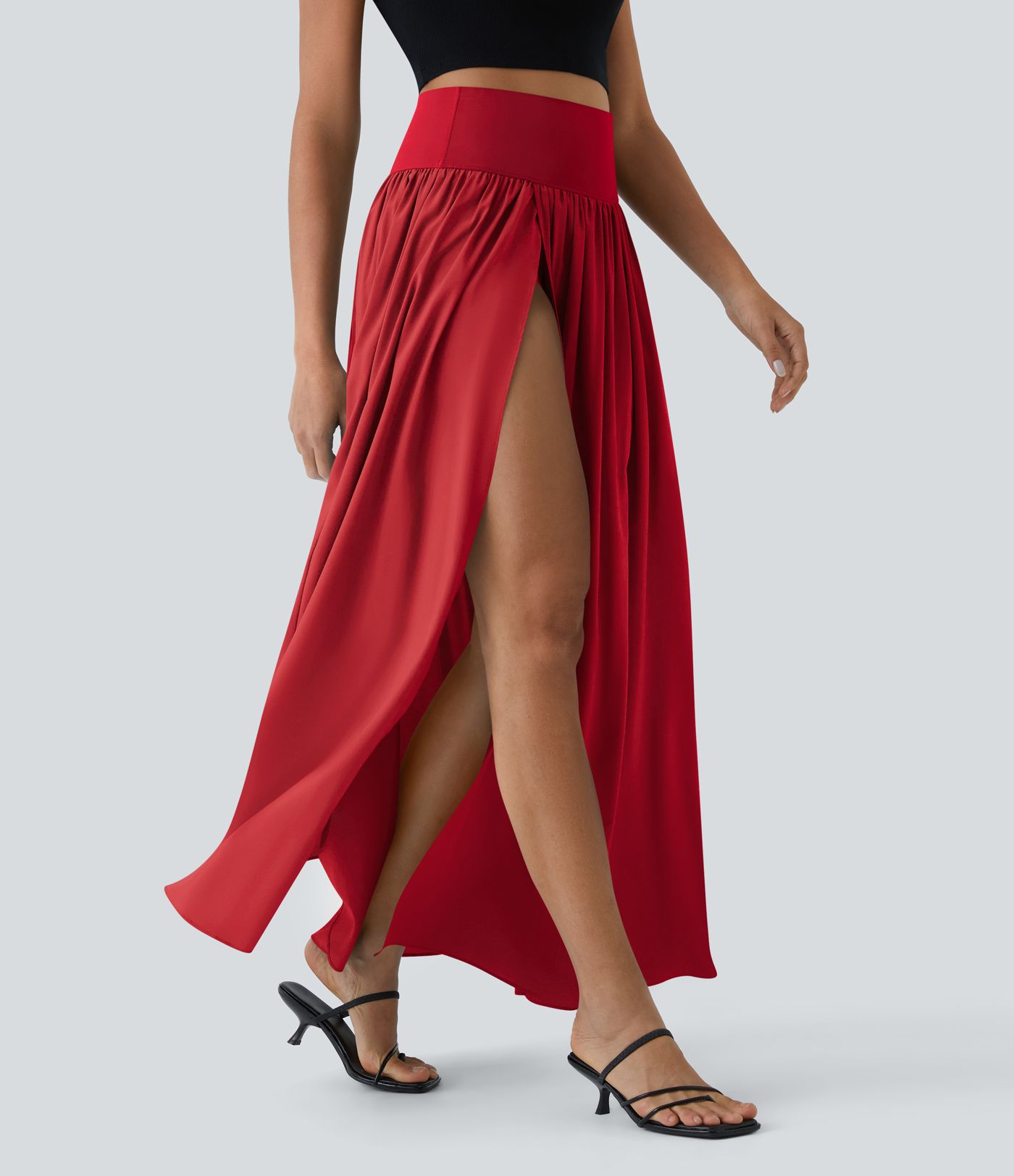 Breezeful™ High Waisted Split 2-in-1 Flowy Quick Dry Maxi Casual Skirt