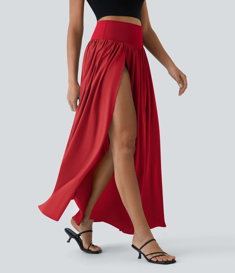 Breezeful™ High Waisted Split 2-in-1 Flowy Quick Dry Maxi Casual Skirt