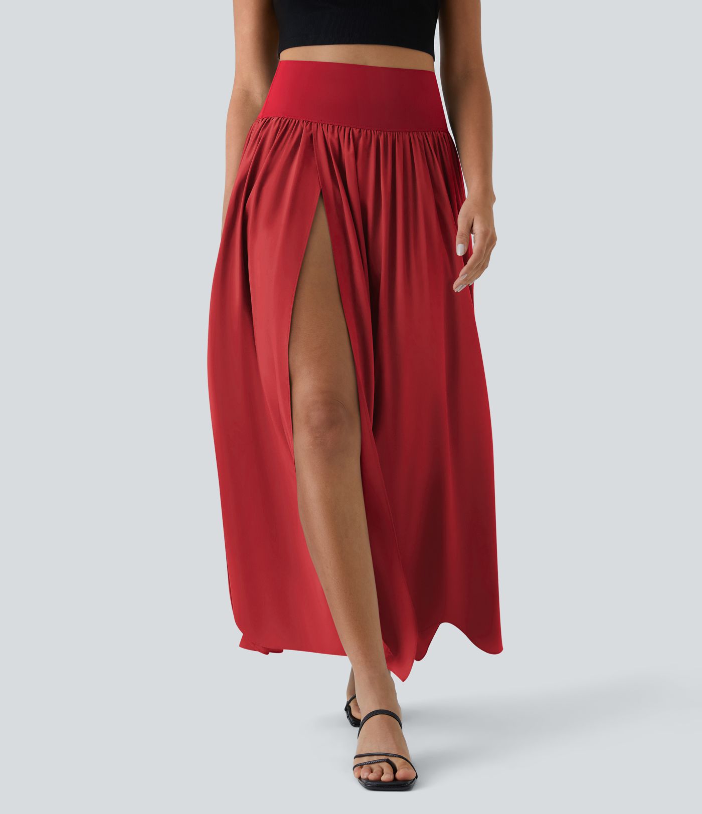 Breezeful™ High Waisted Split 2-in-1 Flowy Quick Dry Maxi Casual Skirt
