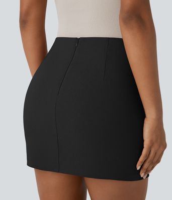 Mini Falda 2 en 1 tiro alto cremallera invisible corte A