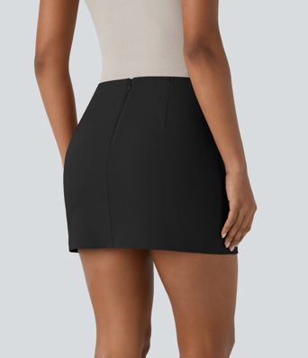 Mini Falda 2 en 1 tiro alto cremallera invisible corte A