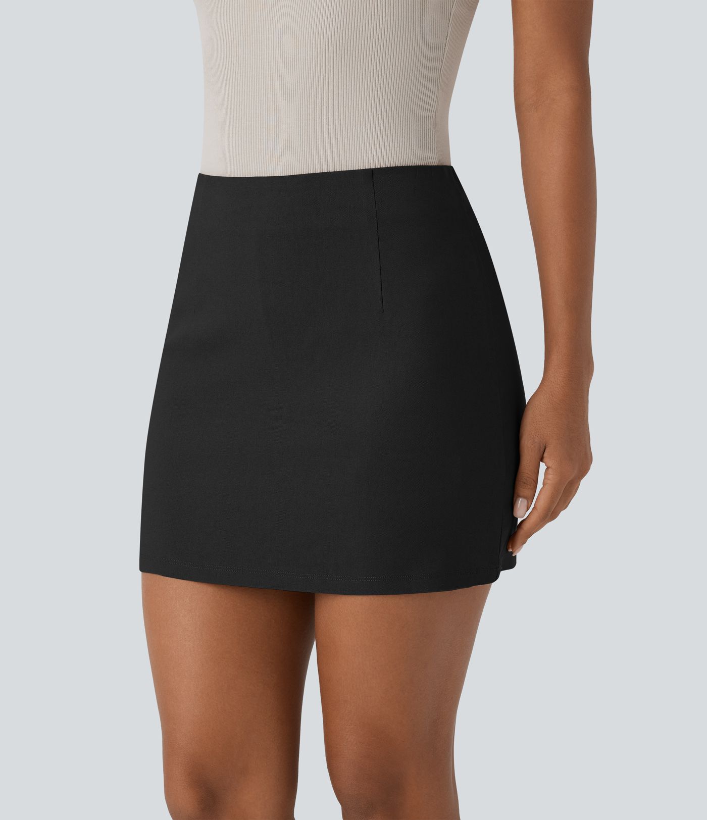 Mini Falda 2 en 1 tiro alto cremallera invisible corte A