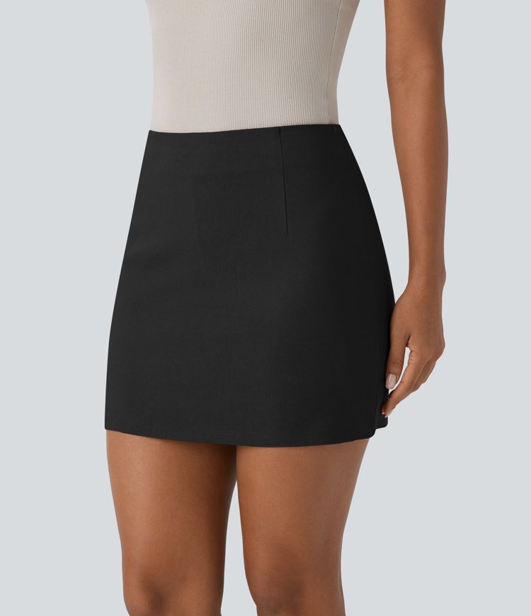 Mini Falda 2 en 1 tiro alto cremallera invisible corte A