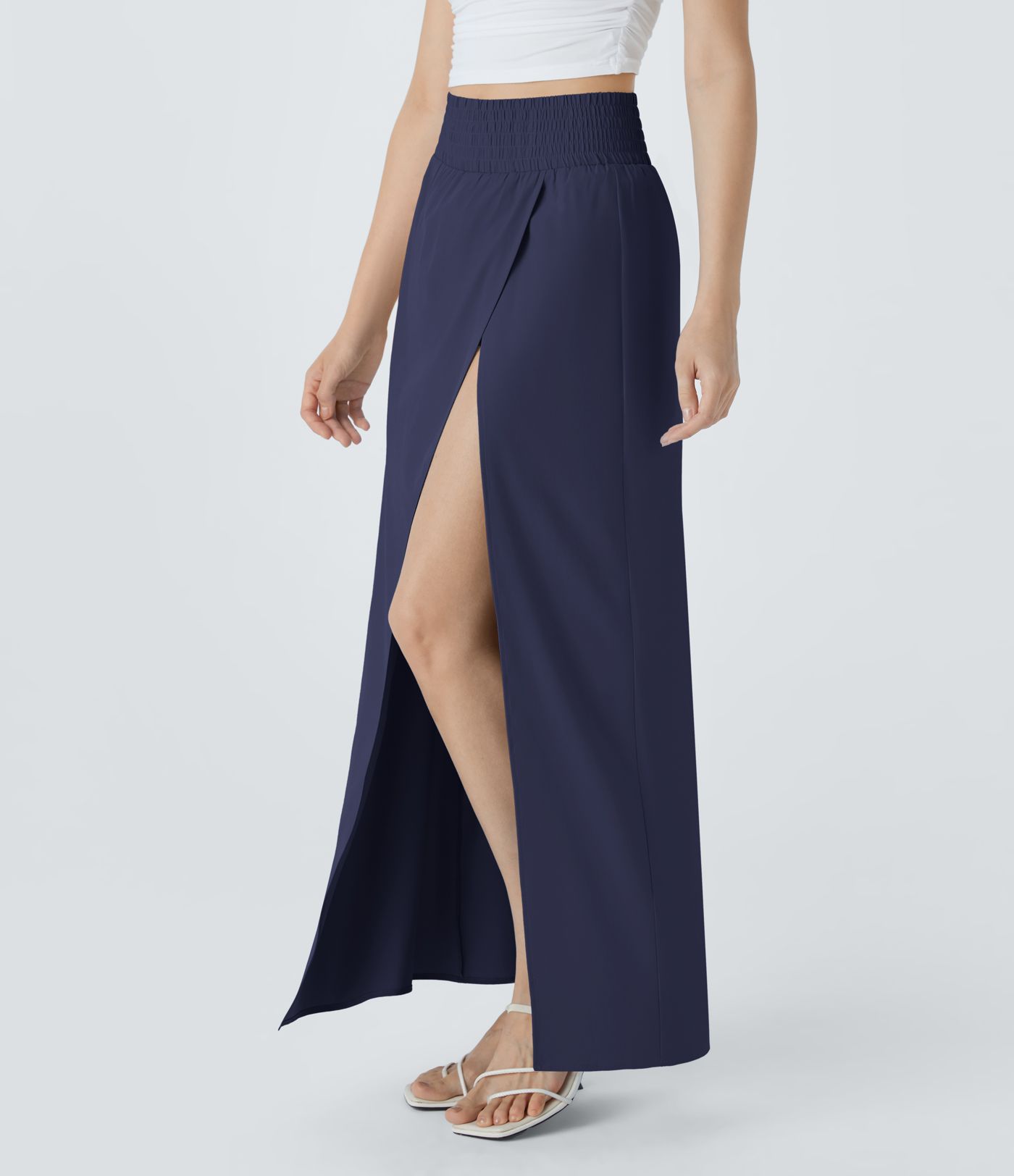 Breezeful™ High Waisted Split 2-in-1 Side Pocket Flowy Maxi Quick Dry Casual Skirt