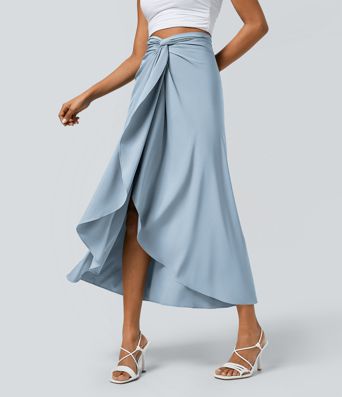 Breezeful™ High Waisted Wrapped Tie Back Quick Dry Skirt