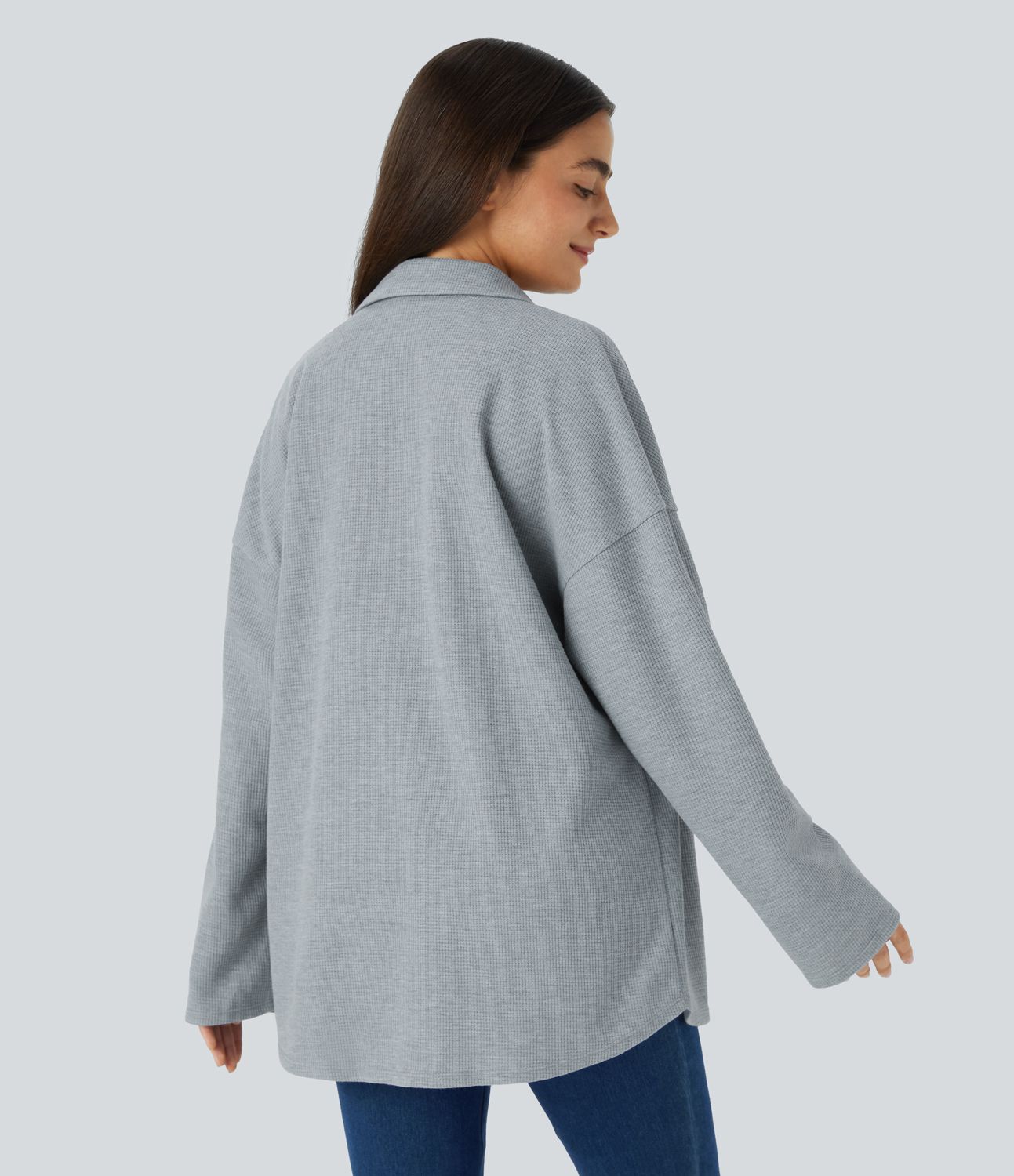 VERY J Collared Half Button Knit Top with Pockets