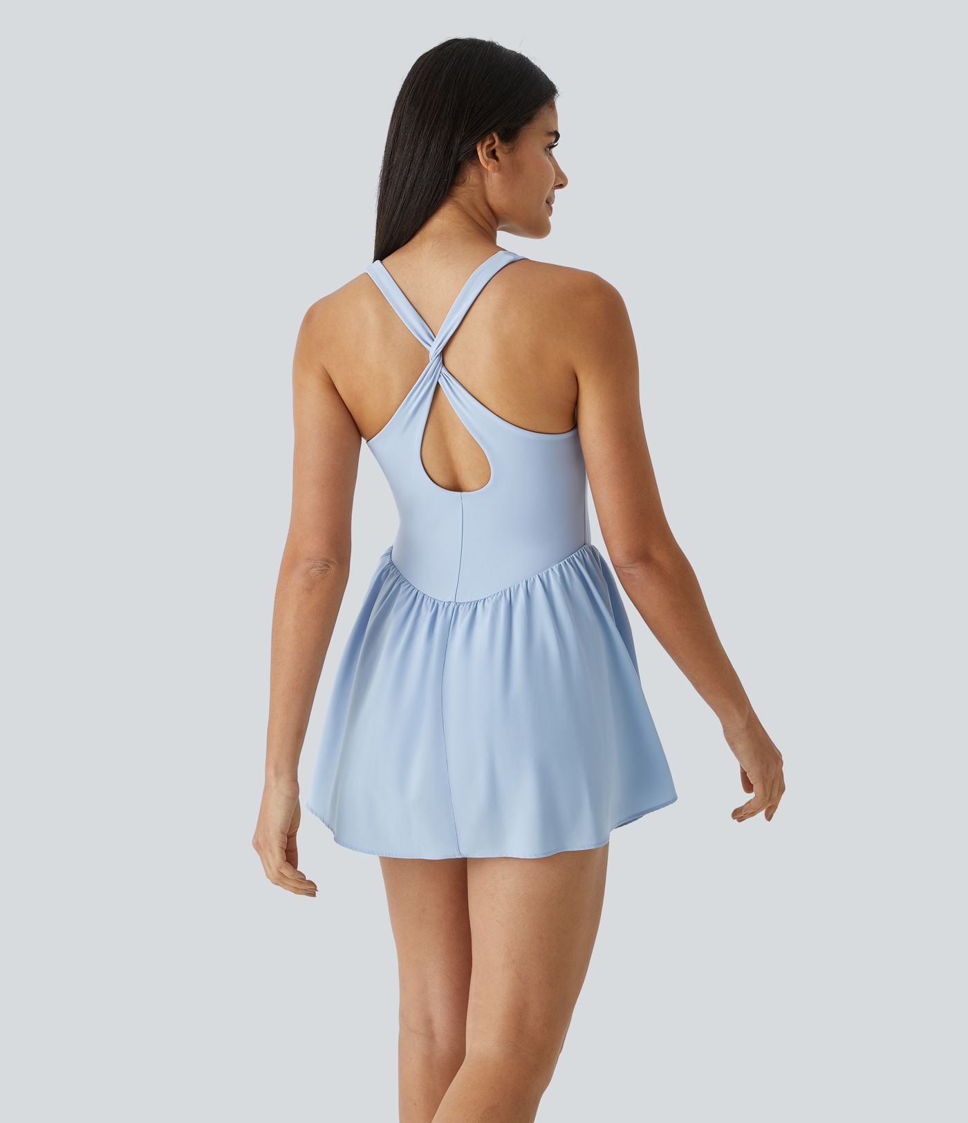 Vestido mini deportivo Breezeful™ para pádel fluido estilo corset 2 en 1 con bolsillos, secado rápido y en copas D-F