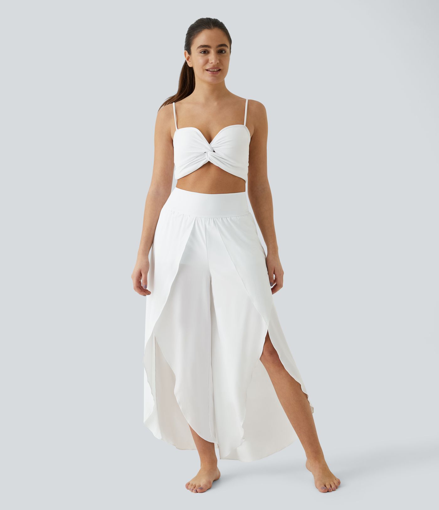 Breezeful™ High Waist Waistband Pocket Palazzo Flowy Split Wide Quick Dry Casual Pants