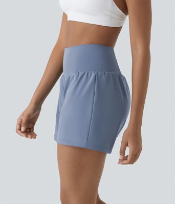SoftlyZero™ Airy Super High Waisted 2-in-1  Cool Touch Yoga Shorts 5'' with Pockets-Longer Length