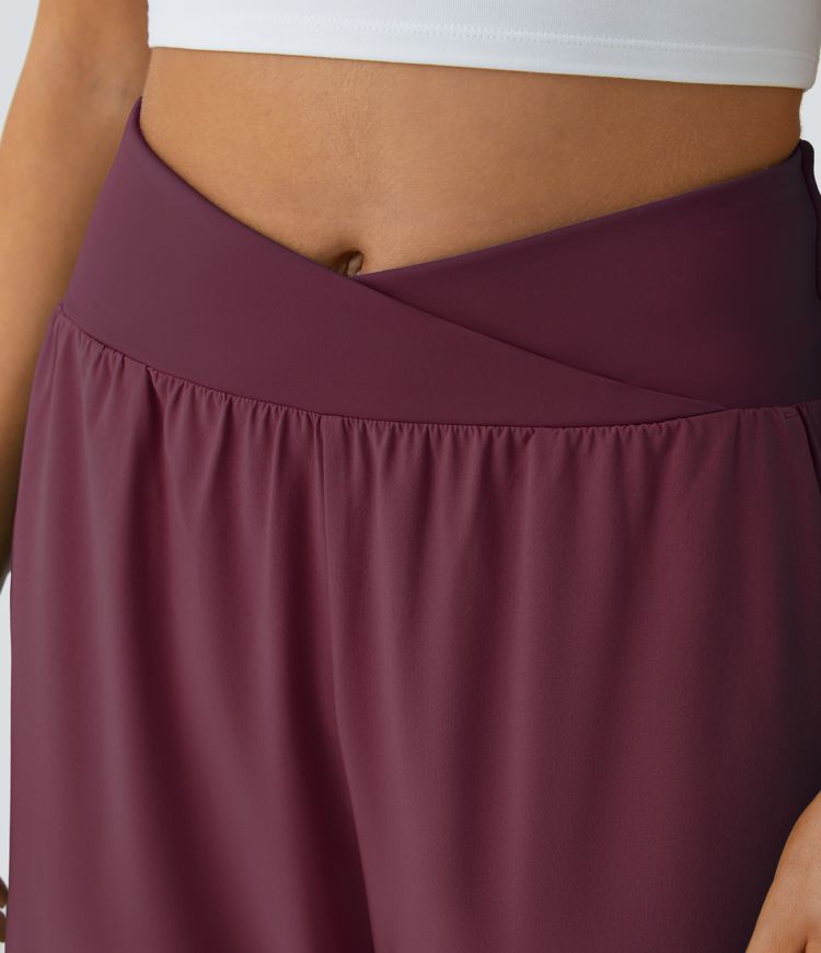 Breezeful™ High Waisted Crossover Quick Dry Resort Pants with Pockets