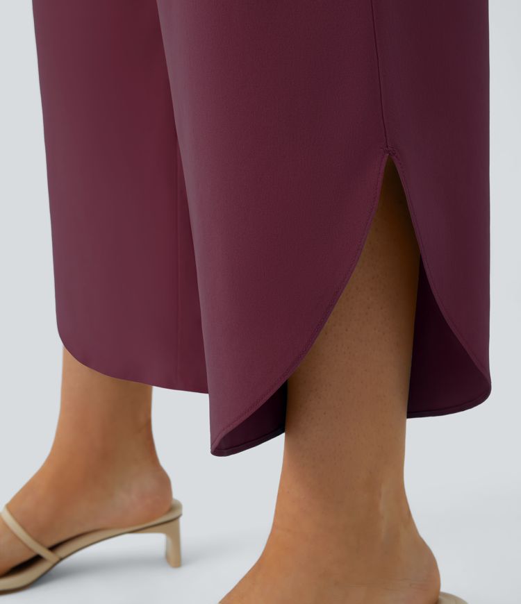 Breezeful™ High Waisted Crossover Quick Dry Resort Pants with Pockets